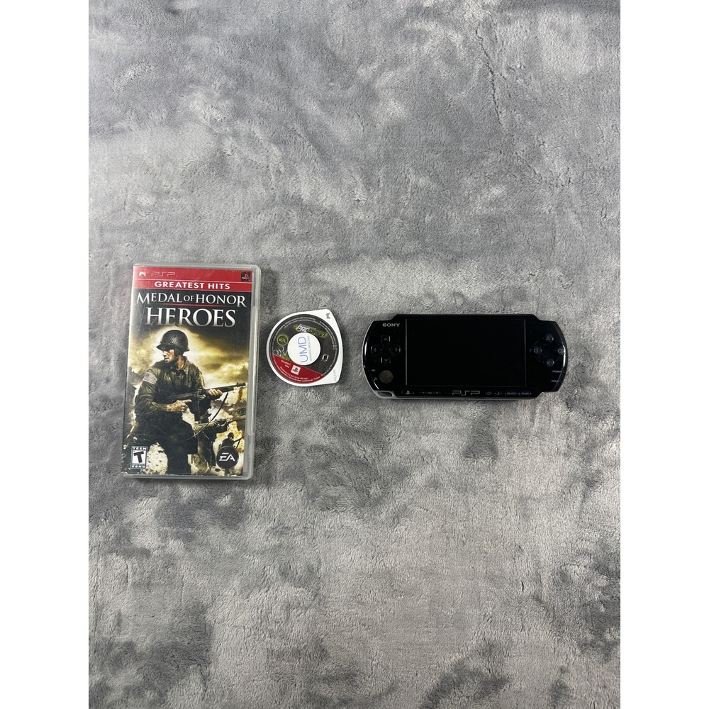 Sony PSP Handheld Console Black Bundle No battery and no charger (untested)
